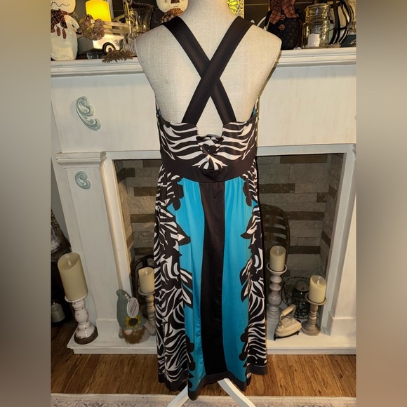 🩵INC international concepts blue & brown and white floral/animal print dress🩵 - Picture 3 of 6